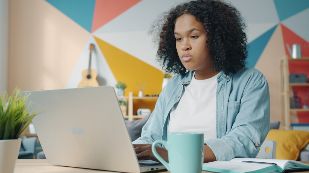 woman studying code online