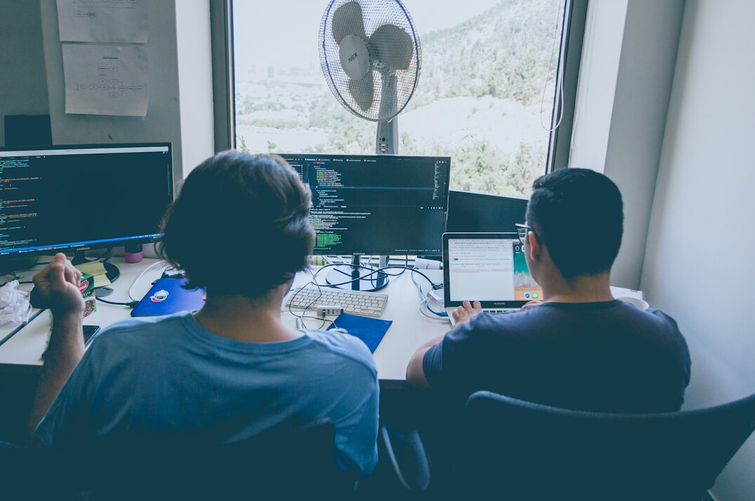 aspiring developer at computer