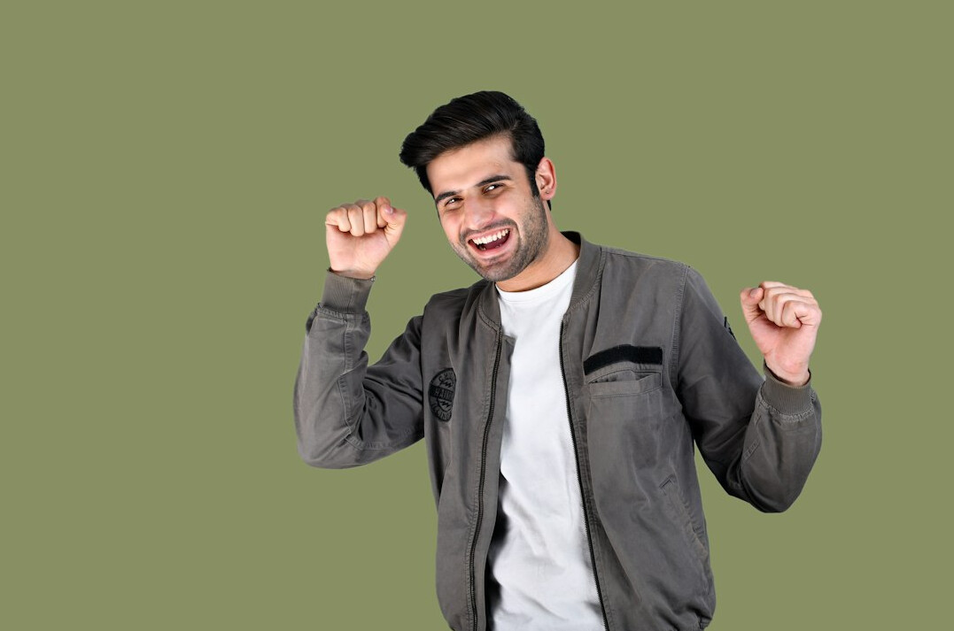 successful developer celebrating promotion